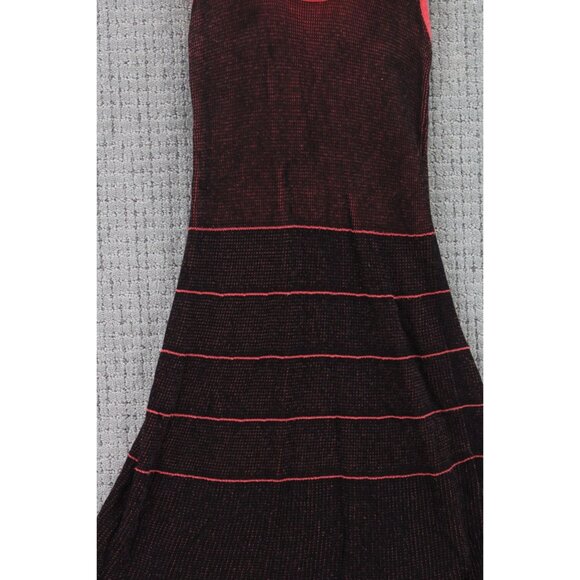 AX Armani Exchange Fit & Flare Dress Womens Small S Black/Pink Knit Sleeveless - Picture 4 of 10